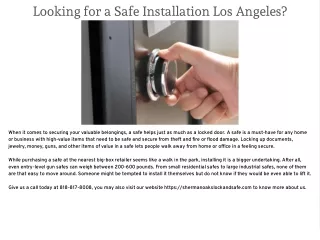 looking for a safe installation los angeles