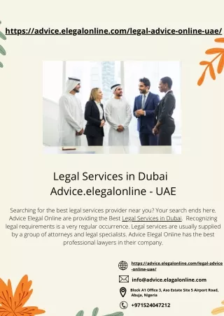 Legal Services in Dubai | Advice.elegalonline - UAE