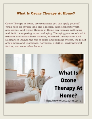 What Is Ozone Therapy At Home