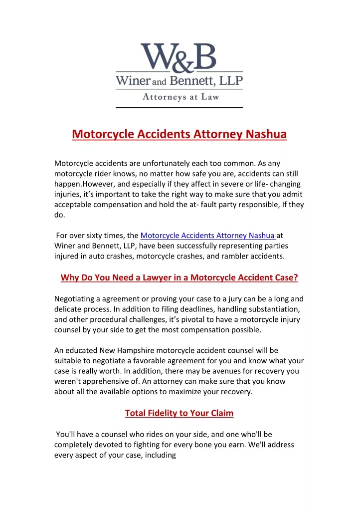 motorcycle accidents attorney nashua