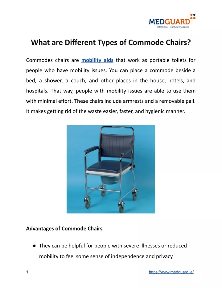 what are different types of commode chairs