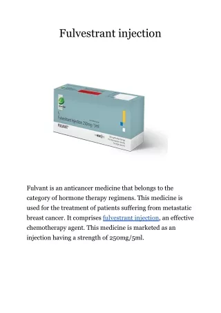 fulvestrant injection