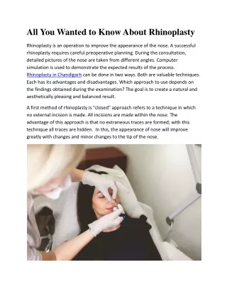 all you wanted to know about rhinoplasty