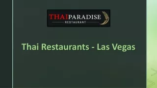 Thai Restaurants - Las Vegas | Thai Paradise Restaurant Las Vegas