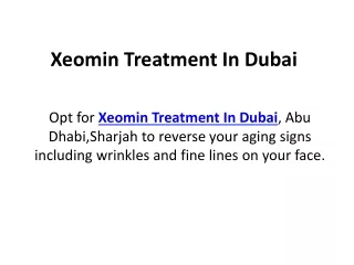 xeomin treatment in dubai