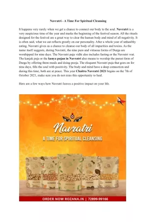 Navratri - A time for spiritual cleansing (1)