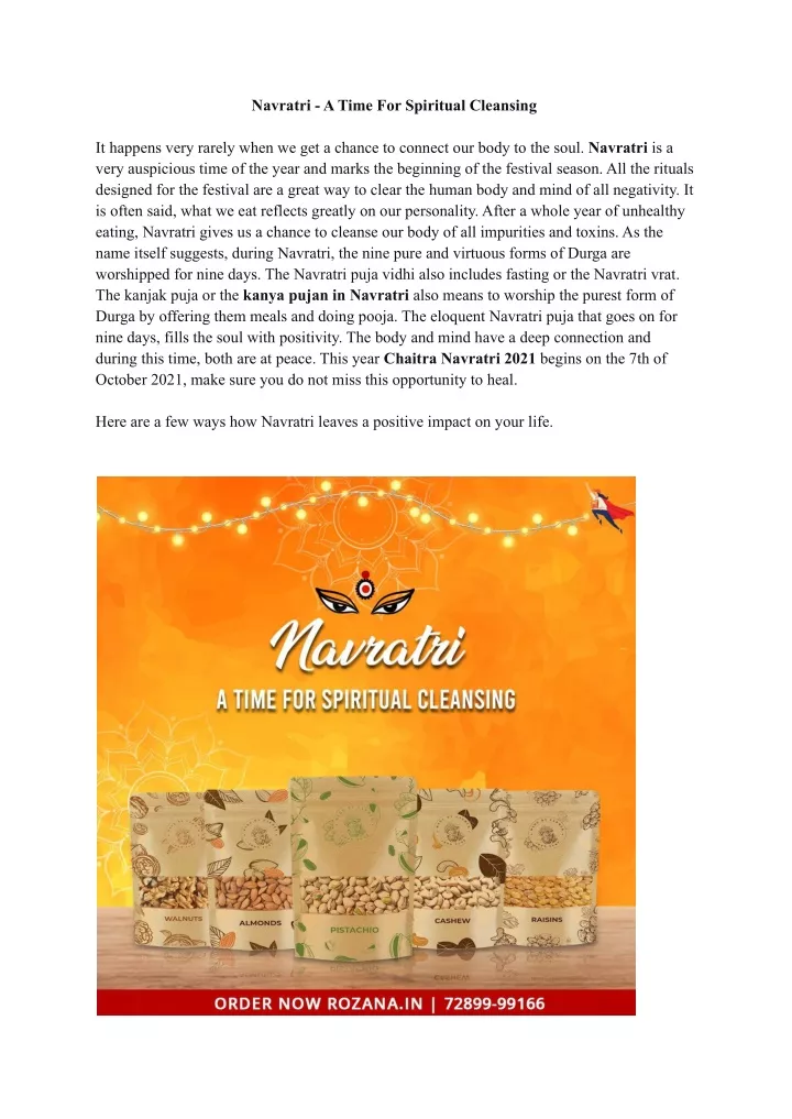 navratri a time for spiritual cleansing