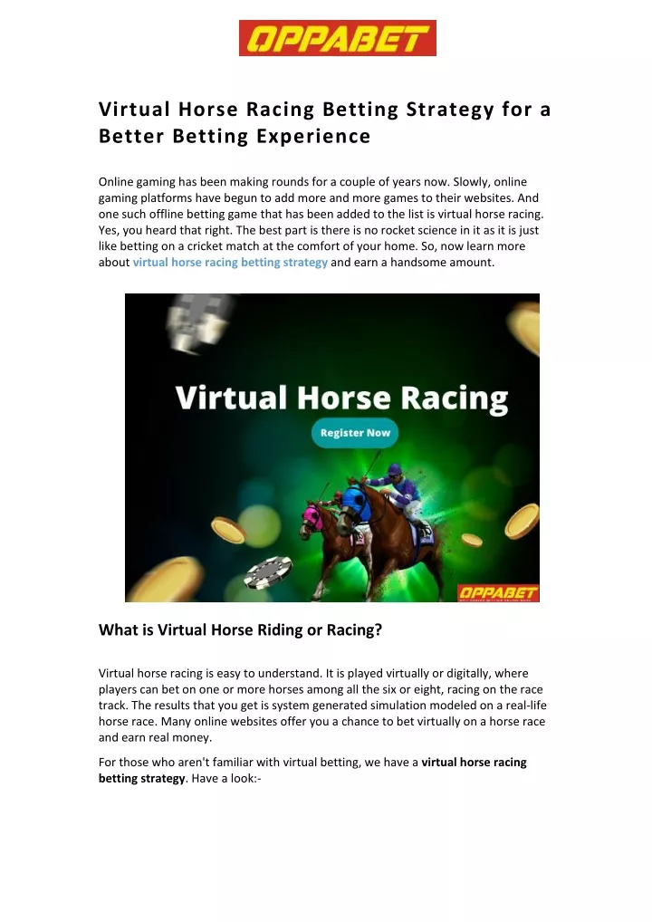 virtual horse racing betting strategy