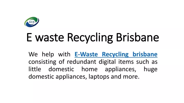 e waste recycling brisbane