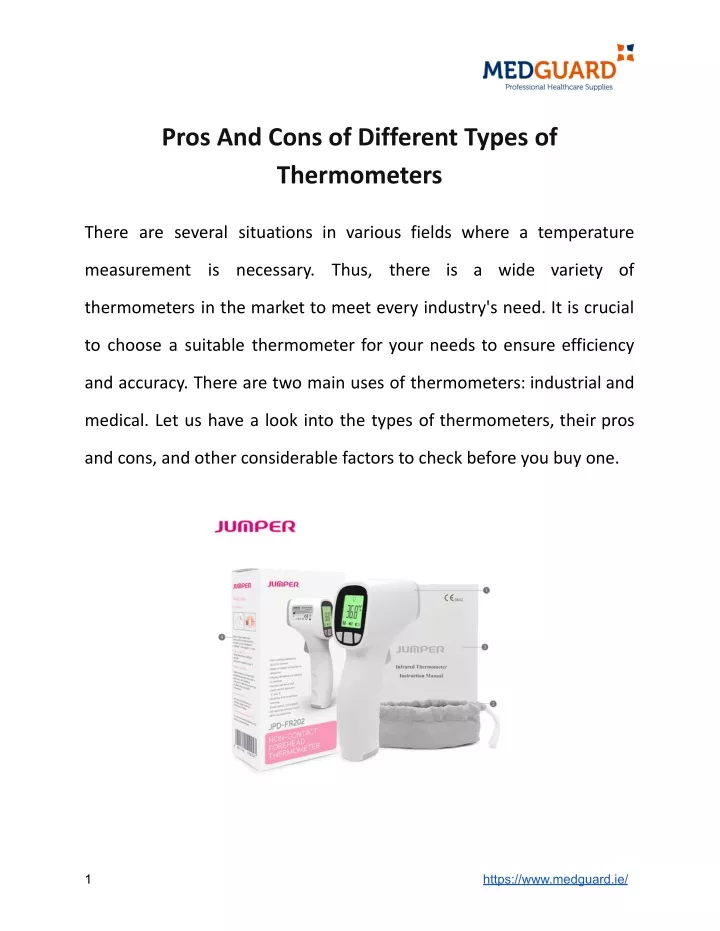 pros and cons of different types of thermometers