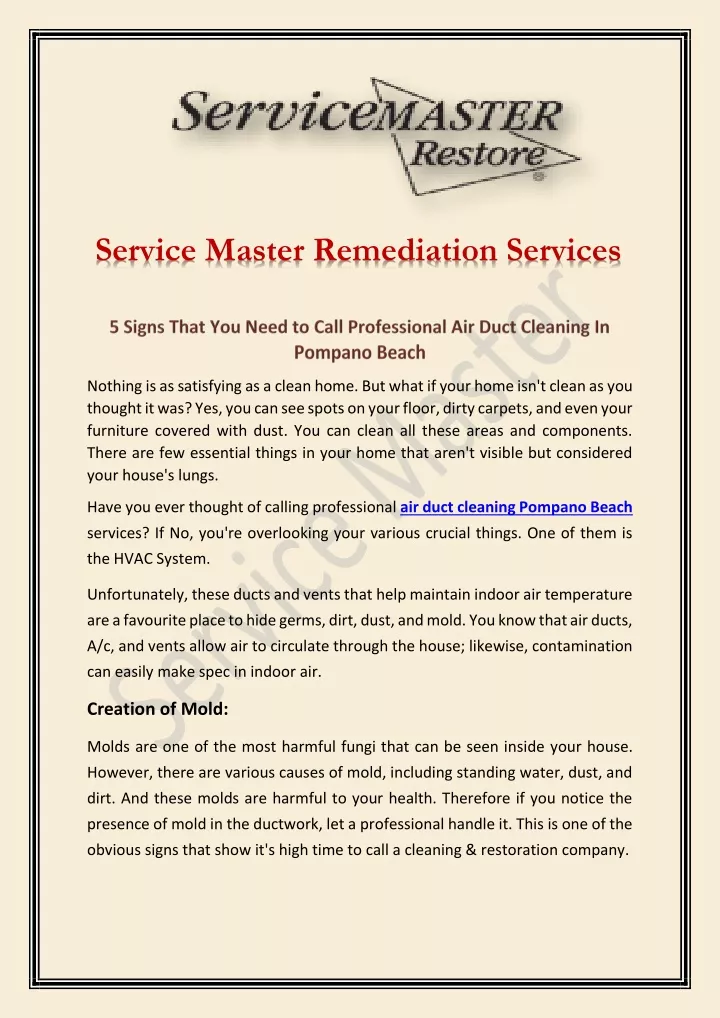 service master remediation services