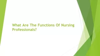 what are the functions of nursing professionals