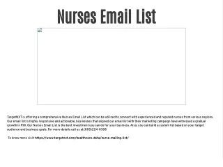 Nurses Email List