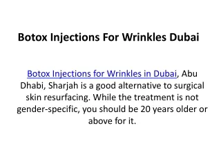 botox injections for wrinkles dubai