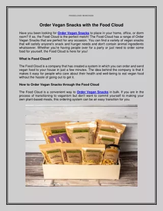 order vegan snacks with the food cloud