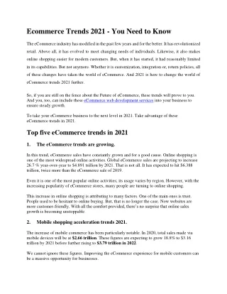 ecommerce trends 2021 you need to know