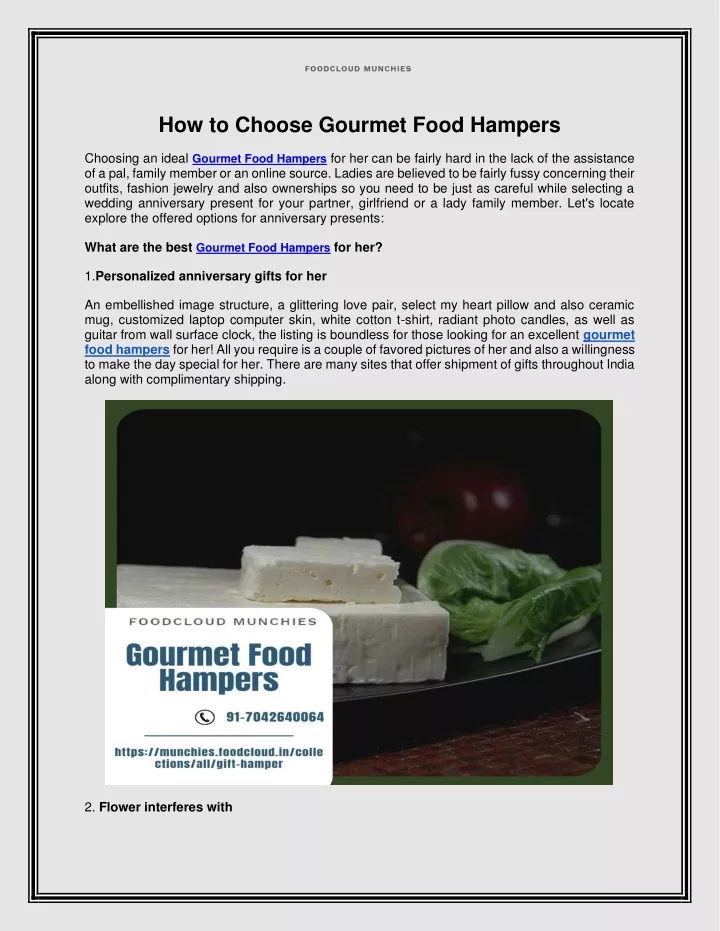 how to choose gourmet food hampers