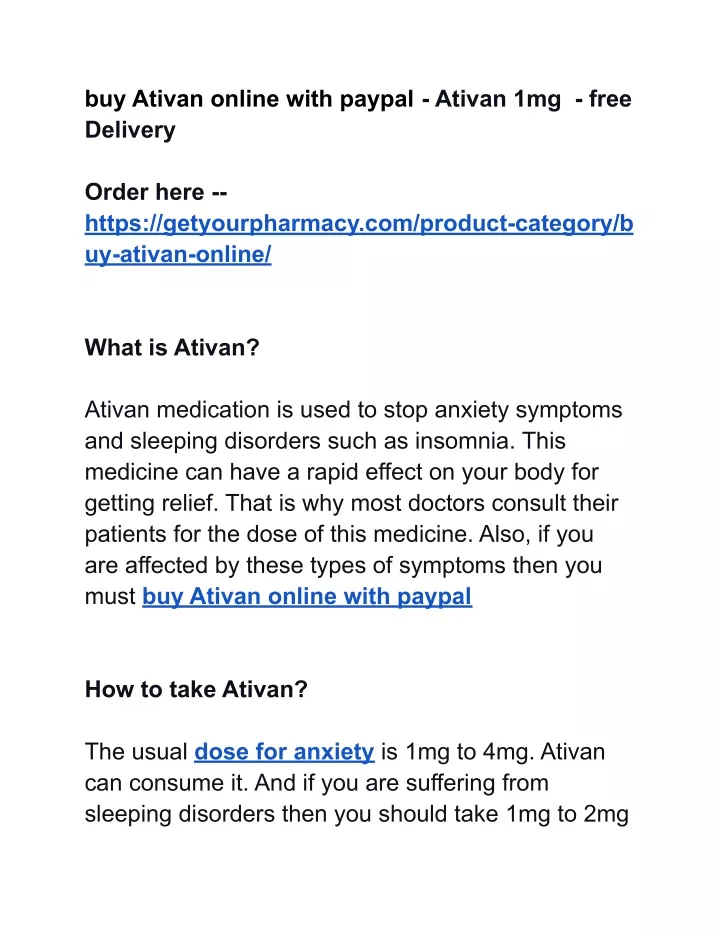 buy ativan online with paypal ativan 1mg free