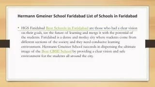 Hermann Gmeiner School Faridabad List of Schools in Faridabad