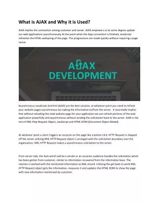 what is ajax and why it is used