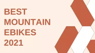 Best Mountain E-Bikes 2021