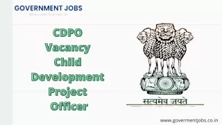 CDPO Vacancy – Child Development Project Officer