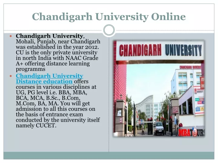 chandigarh university online
