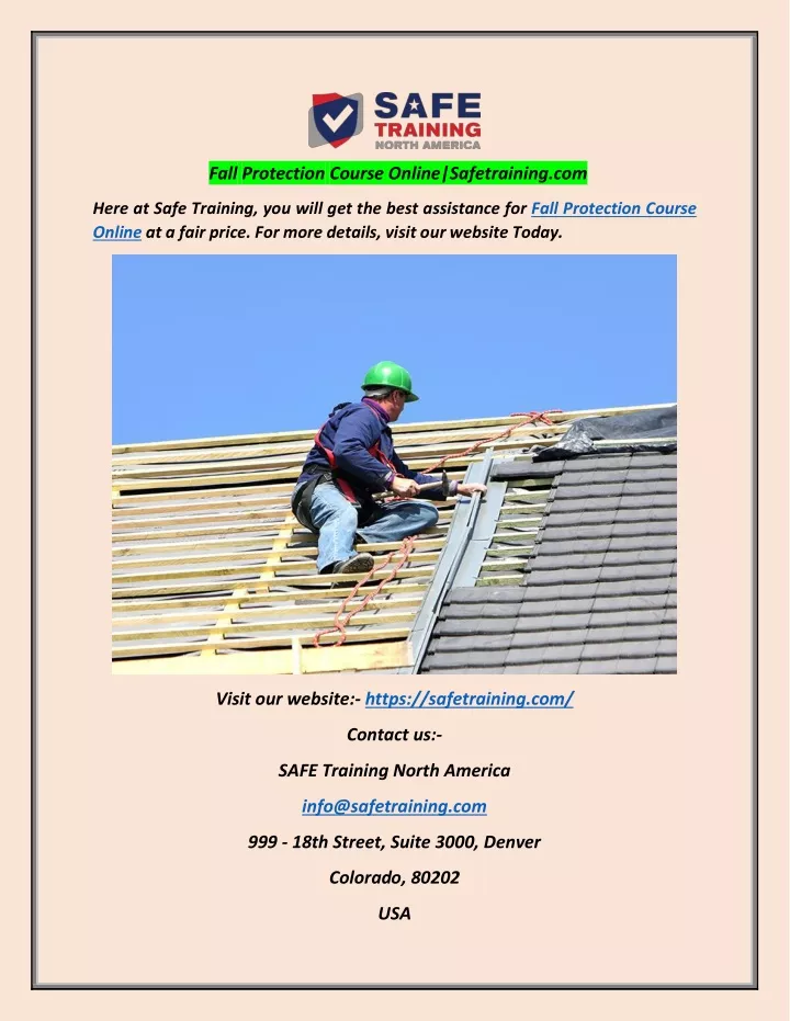 fall protection course online safetraining com