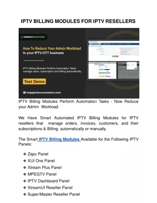 iptv billing modules for iptv resellers