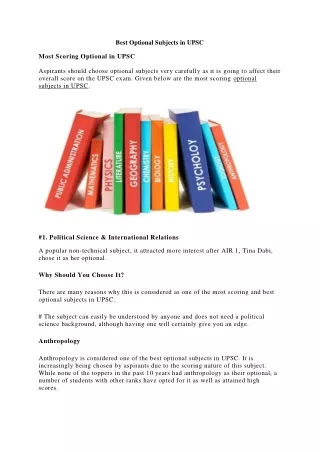 best optional subjects in upsc