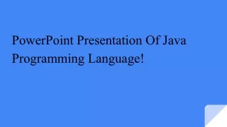 powerpoint presentation of java programming