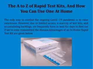 the a to z of rapid test kits and how you can use one at home