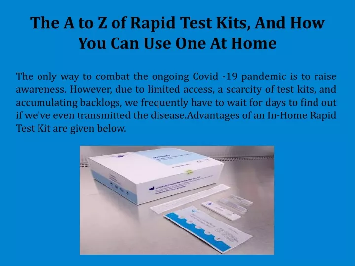 the a to z of rapid test kits and how you can use one at home