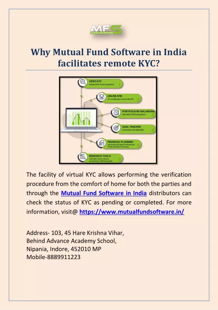 why mutual fund software in india facilitates