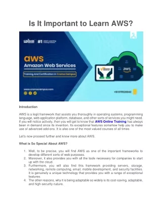 is it important to learn aws