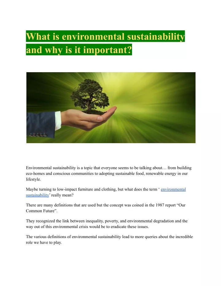 what is environmental sustainability