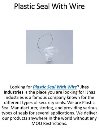 Plastic Seal With Wire