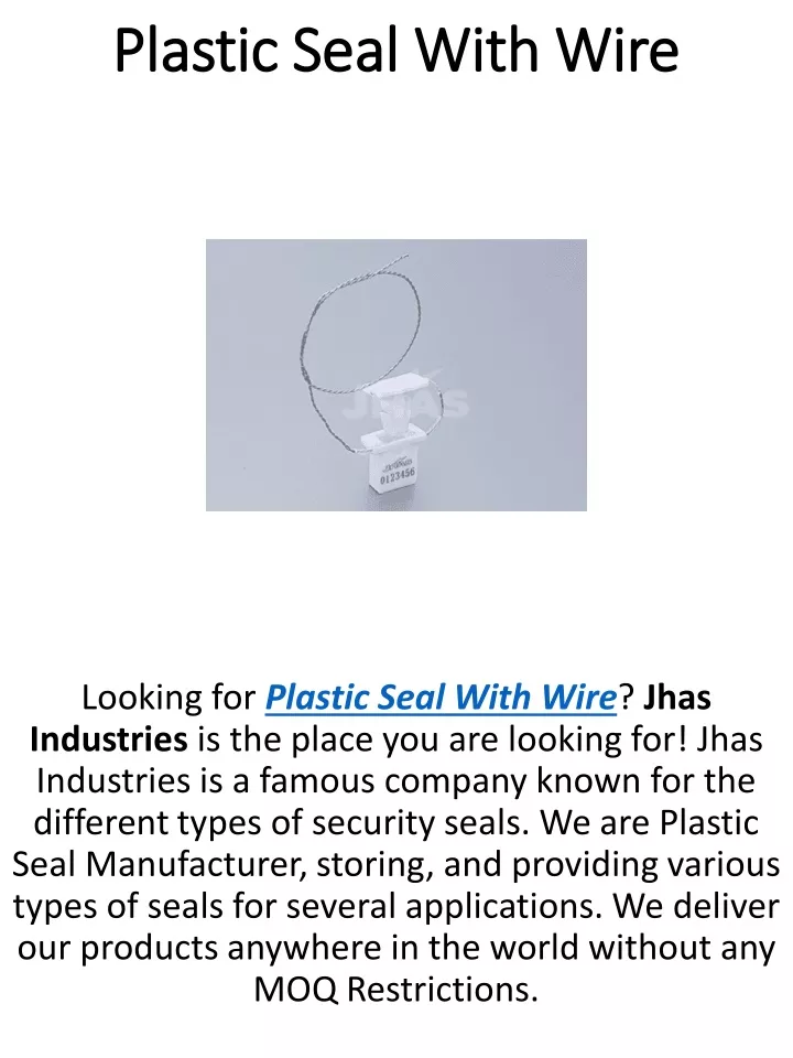 plastic seal with wire plastic seal with wire