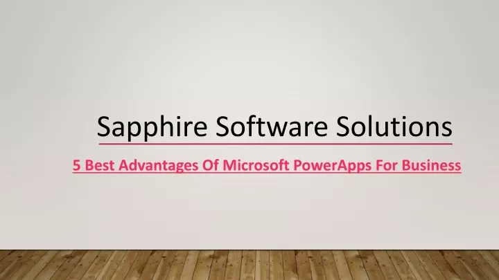 sapphire software solutions