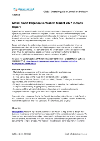 global smart irrigation controllers industry