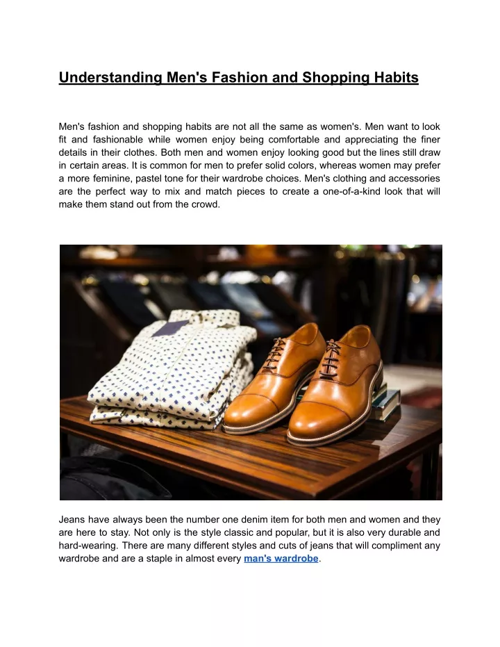 understanding men s fashion and shopping habits