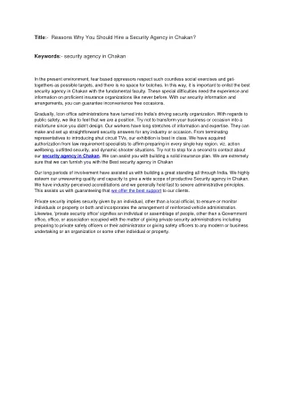 title reasons why you should hire a security