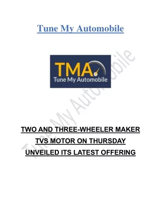 TVS Motors-Tune My Automobile