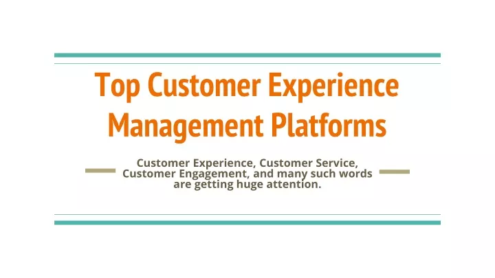 top customer experience management platforms