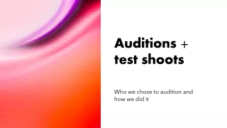 auditions and test shoots