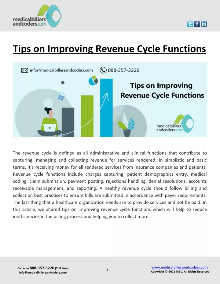 tips on improving revenue cycle functions