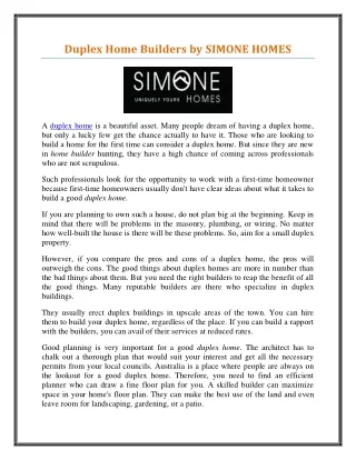 duplex home builders by simone homes