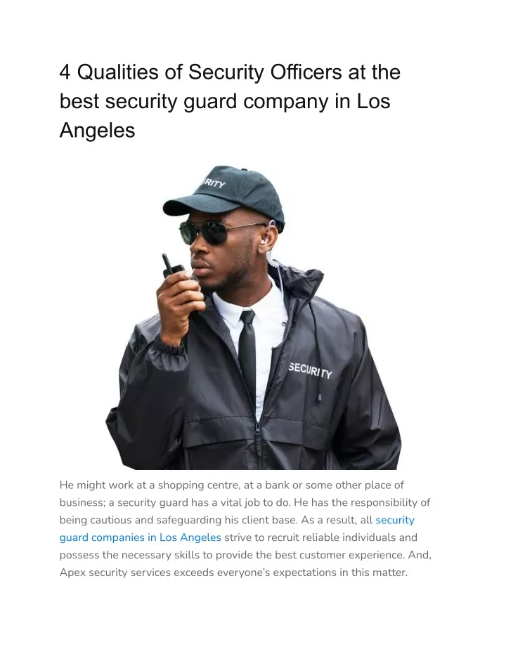 4 qualities of security officers at the best