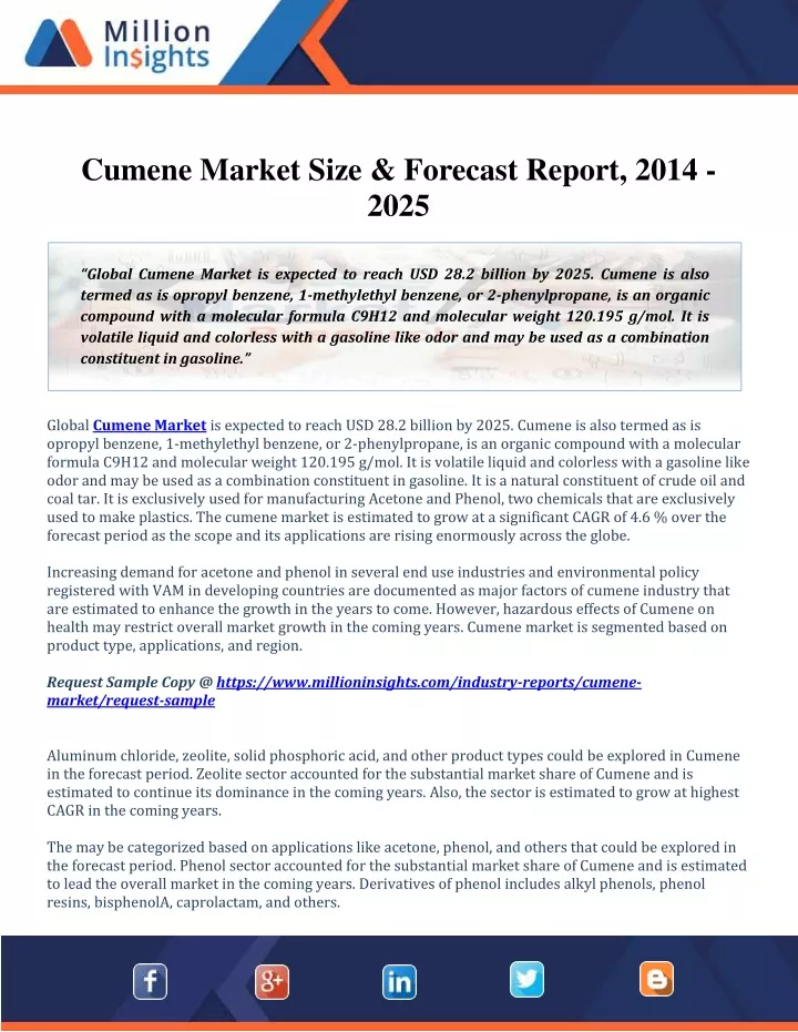 cumene market size forecast report 2014 2025