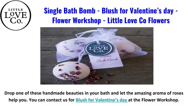 single bath bomb blush for valentine s day flower